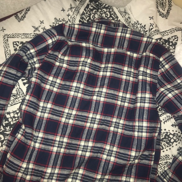 blue/red plaid fuzzy long sleeve - Picture 4 of 4